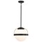 Nuvo Lakeshore 1-Light Large Pendant Matte Black & Natural Brass White Opal Glass 60/7775 - alternate 4